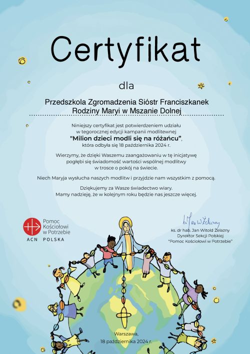 Przedszkola Zgromadzenia Sióstr Franciszkanek Rodziny Maryi w Mszanie Dolnej